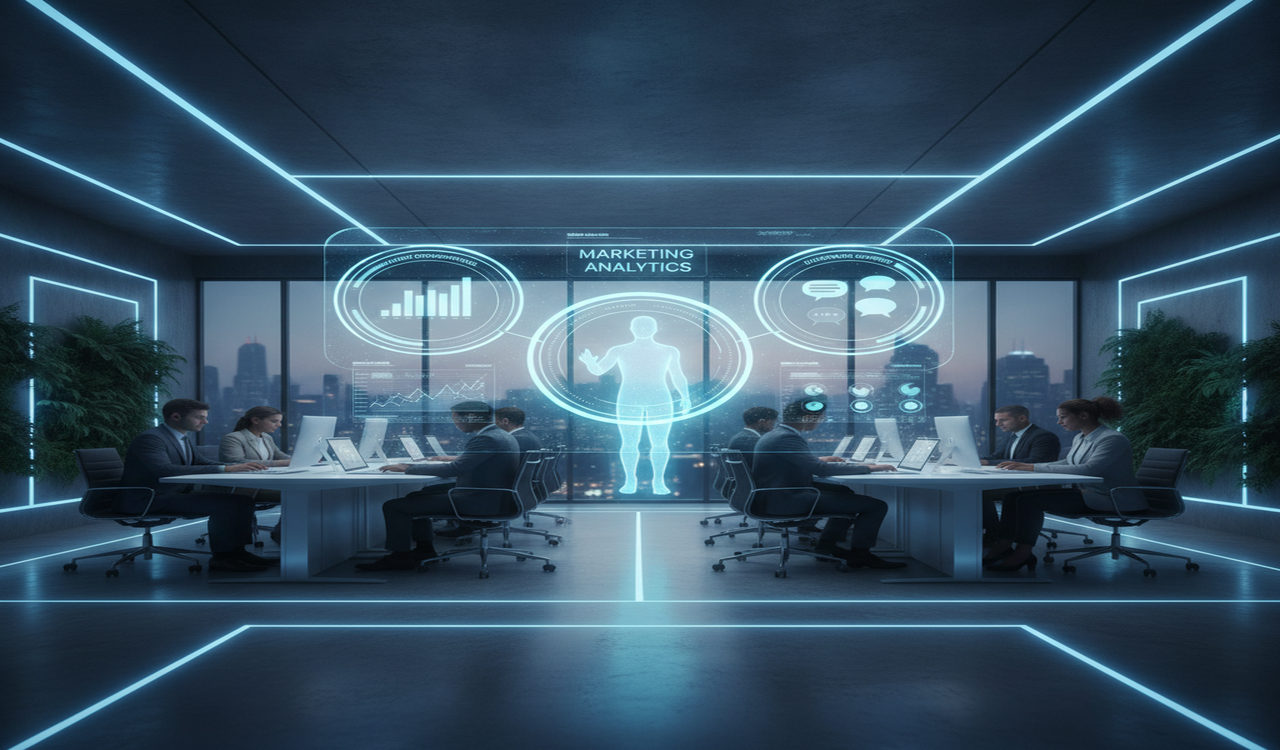 The future of work is not more tools. It is better execution. 3 Illustration showing AI co-workers unifying workflows between marketing, sales, support and operations
